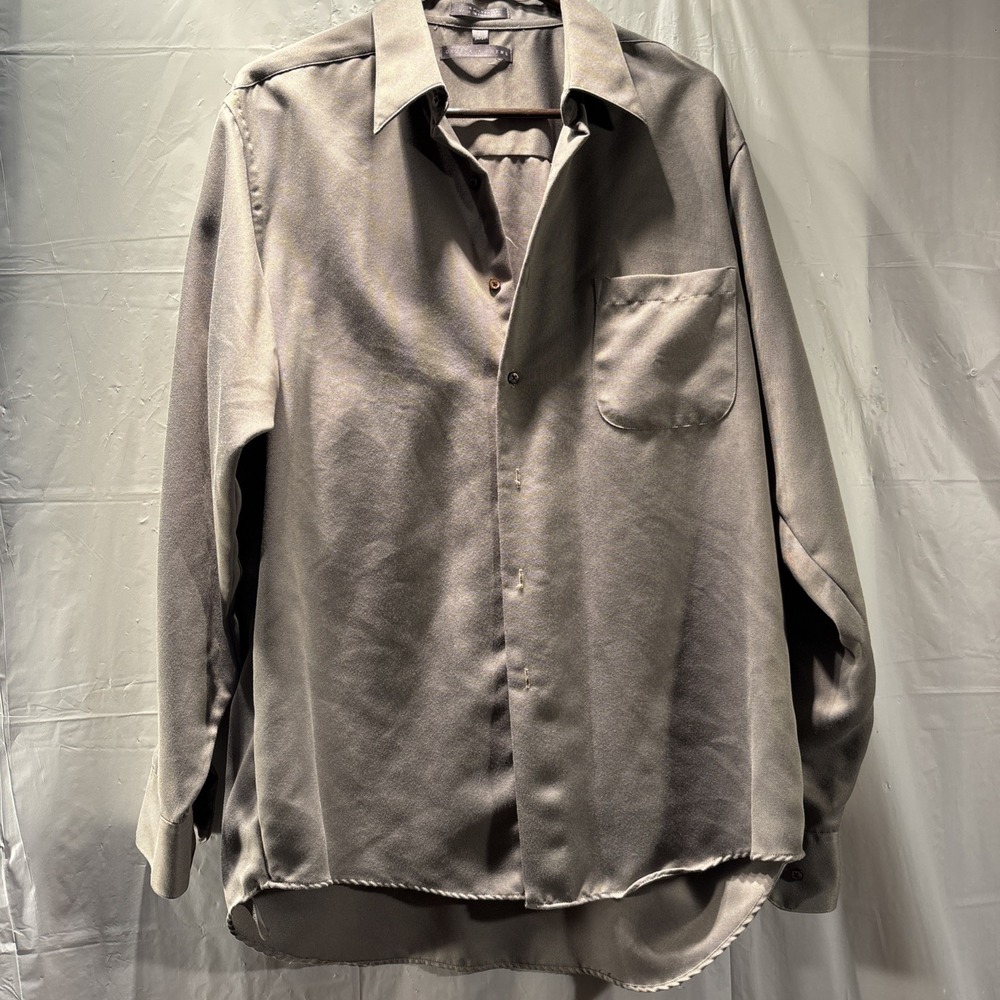 Geoffrey Beene Mens dress classic fit Polyester 16.5 34/35 Stiff Collar Long Slv
